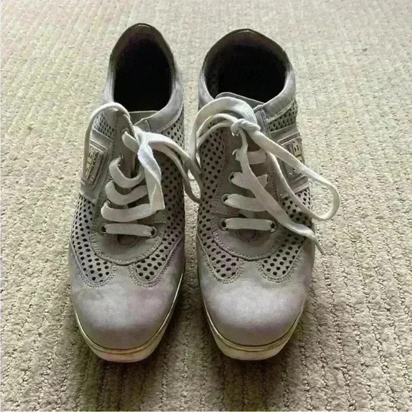 Baldinini Leather Sneaker Platform Shoe, nude lace up ankle boot, size 38 EUR - Picture 12 of 13